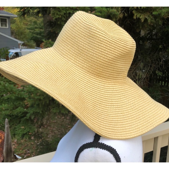 J Crew Factory Classic Straw Hat Floppy Beach Sun - Picture 3 of 6